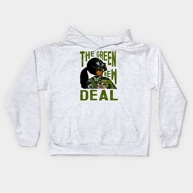 AOC - Green New Deal Kids Hoodie by BrookeFischerArt